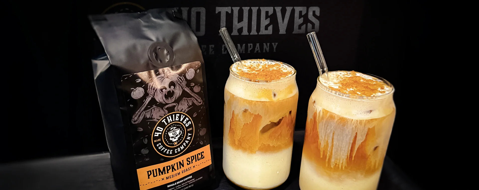 Pumpkin spice latte made by the 40 thieves coffee company. Amazing pumpkin spice flavor