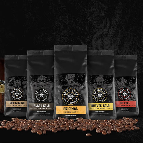 Premium coffee by 40 Thieves Coffee, crafted by the best coffee roasters in America with high-quality coffee beans.