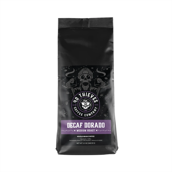 Decaf Dorado Medium Roast Coffee by 40 Thieves - Swiss Water Process decaf from Peru