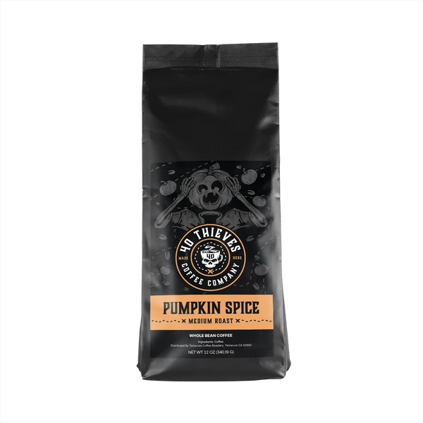 Pumpkin Spice Medium Roast Coffee by 40 Thieves featuring seasonal fall flavors